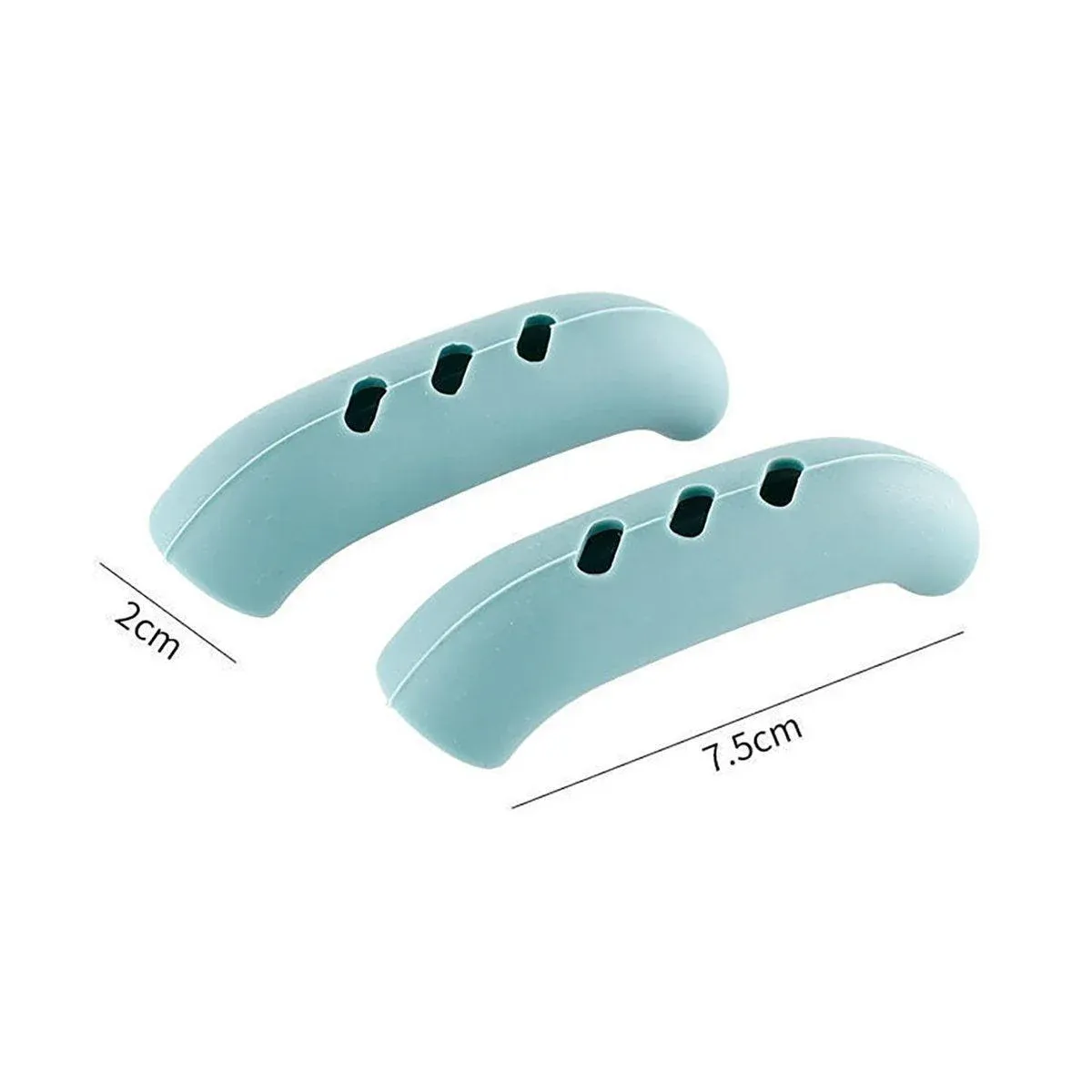 2pcs Silicone Pan Handle Covers Heat Resistant Anti-Ironing Wok Ear Insulated - Green — image 4