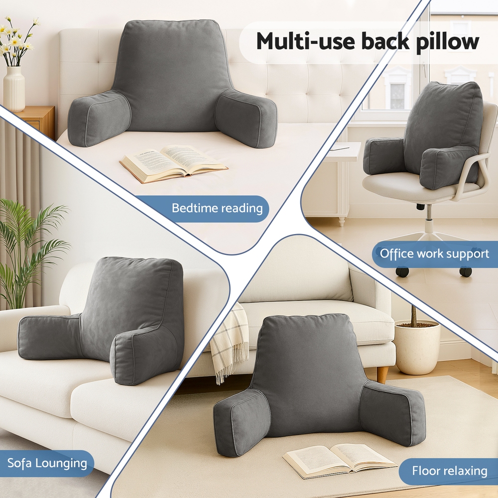Giselle Reading Pillow Back Rest Lumbar Support Cushion Grey โ image 6