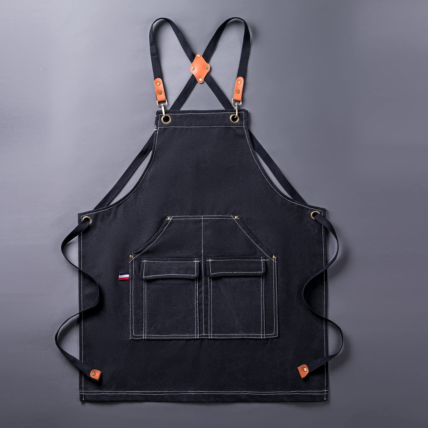 Thickened 4 Pocket Canvas Tool Apron, Adjustable Industrial Style Apron, Hairdressing, BBQ, Cooking Apron, Unisex — image 3