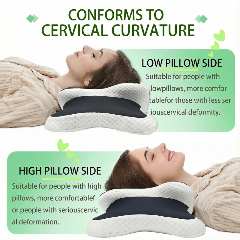 Side Sleeper Neck Pillow | Odor-Free, Light Beige Friendly Design, Comfortable Sleep Posture, Polyester Material, Hand Wash Only — image 3