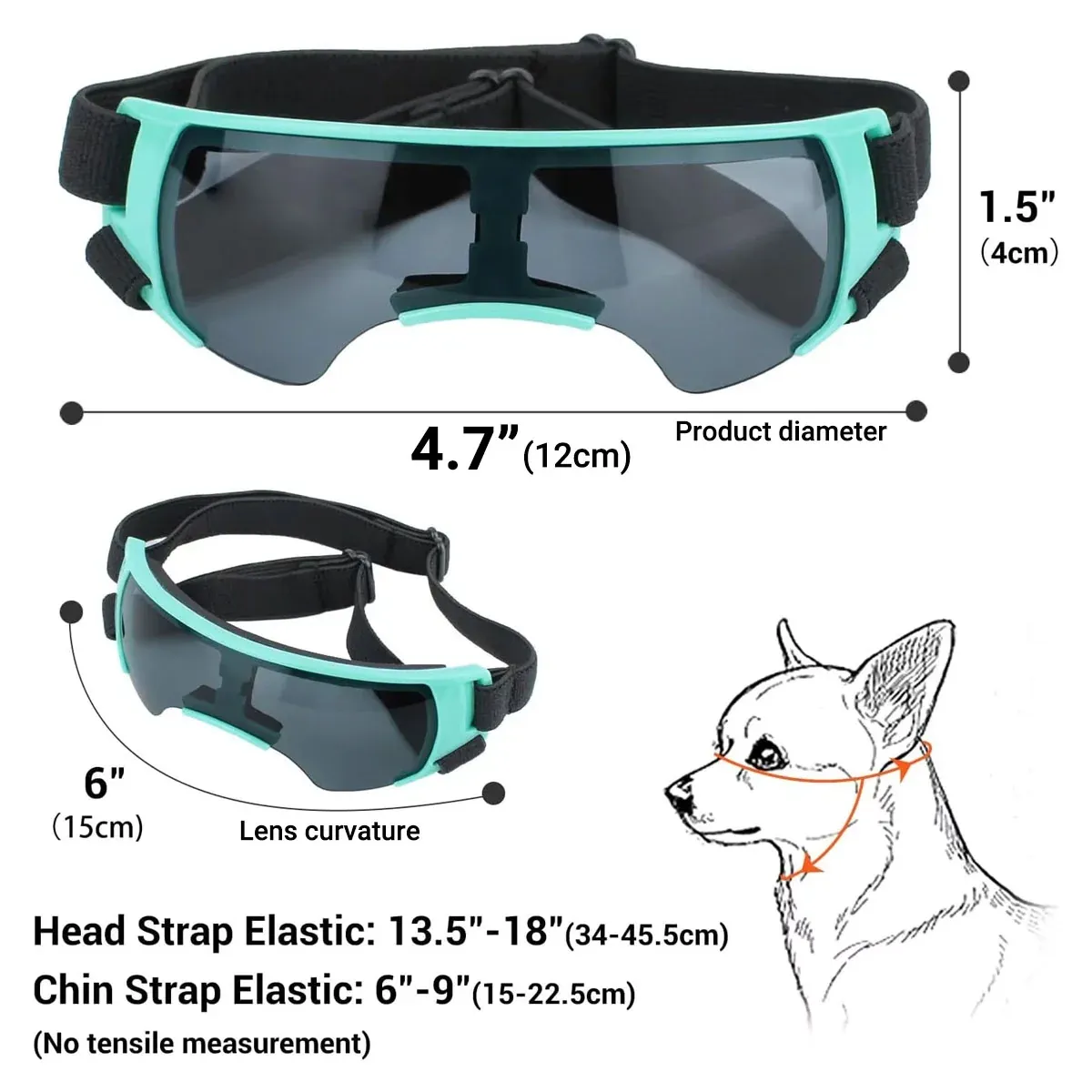 Pet Dog Sunglasses Goggles UV Eye Shield for Small Dogs Outdoor Travel Sunshade - Blue — image 4