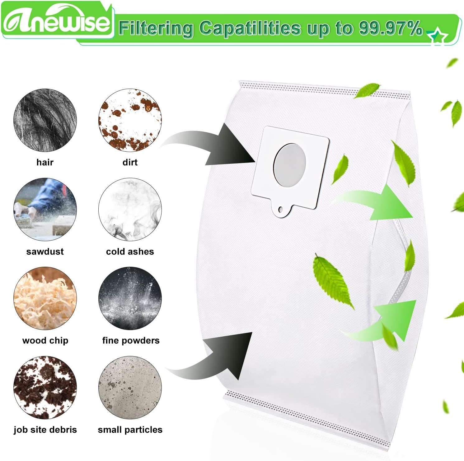Type Q/C Canister Vacuum Bags 53292 or Kenmore 600 Series 81214 81614 BC4039 400 Series 81414 200 Series 81214 BC4002 700 Series 81714 800 Series Bagged — image 5