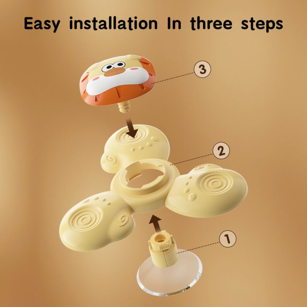 3-pack Baby Spinning Toy with Suction Cup, Green Yellow Pink, Educational Toys — image 4