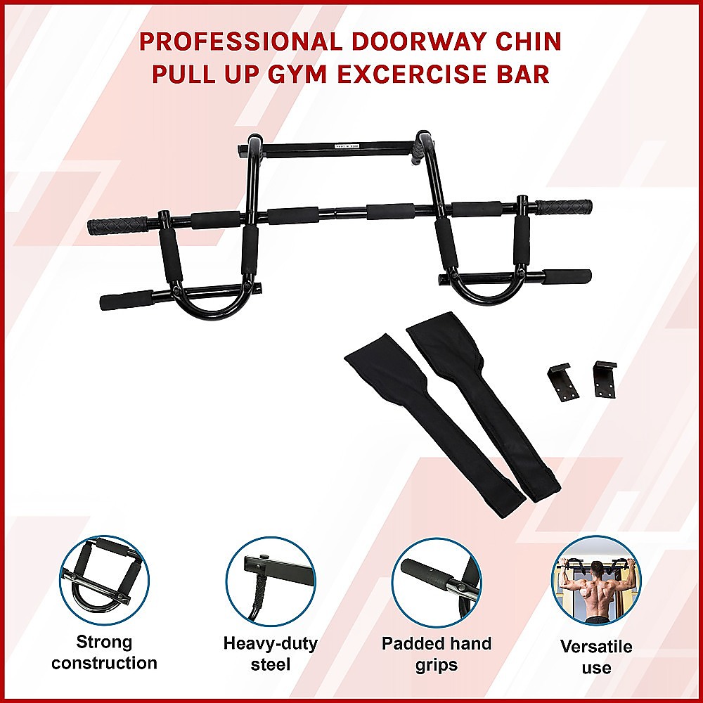 Professional Doorway Pull Up Bar – Chin Up Gym Exercise Bar for Home Workouts — image 3