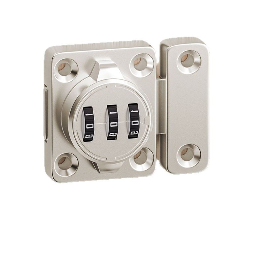 Combination Cabinet Latch, Keyless Drawer Lock, Easy to Install, Suitable for Kitchen Cabinet, Office Drawer, Wooden Furniture, One-Way Door, Etc (Silver, 1