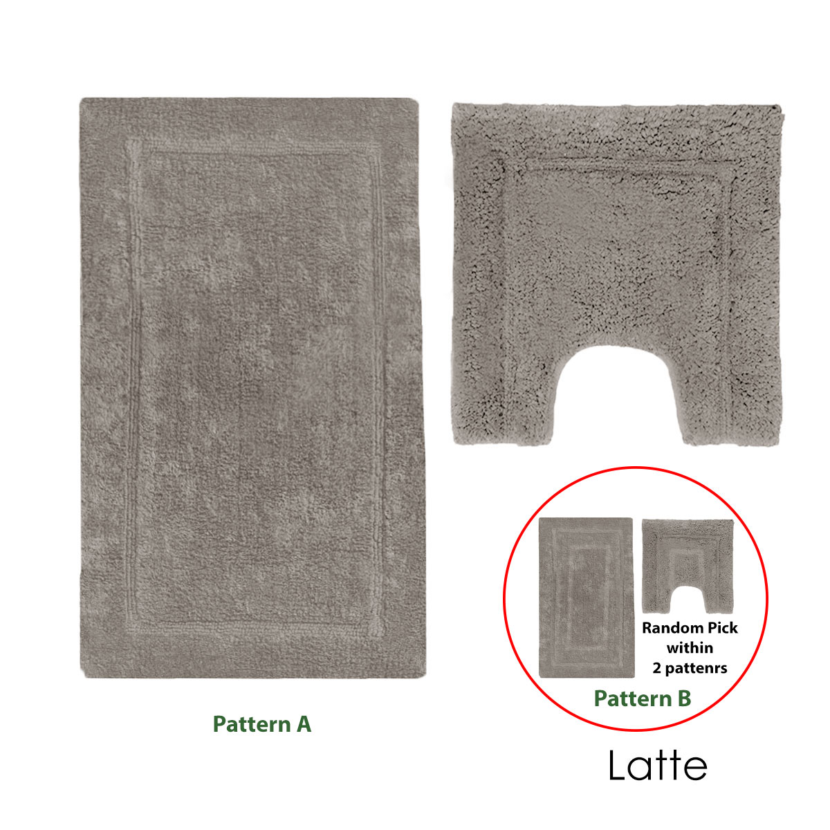 2200GSM 2 Pce Axel 100% Cotton Bath Mat Set Latte — image 3