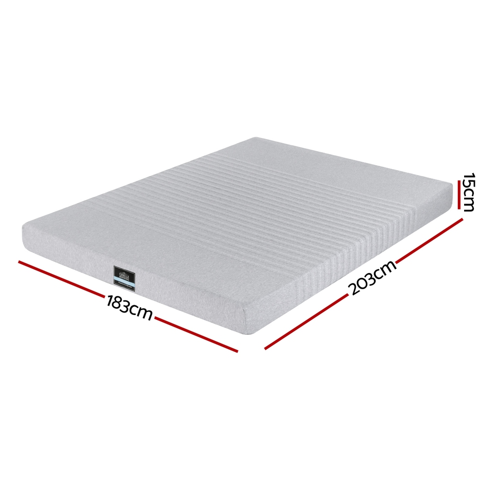 Giselle Bedding Cool Gel Memory Foam Mattress Charcoal 7-Zone Washable Bamboo Cover 15cm King — image 2