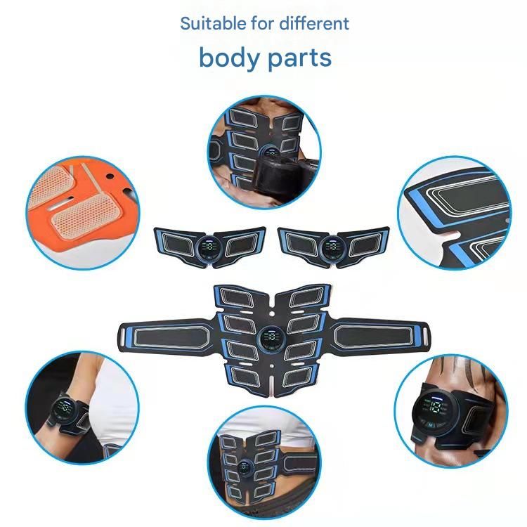 Blue EMS Muscle Stimulator Belt Set - Rechargeable Abdominal Toning Trainer with Multiple Pads and Modes — image 3