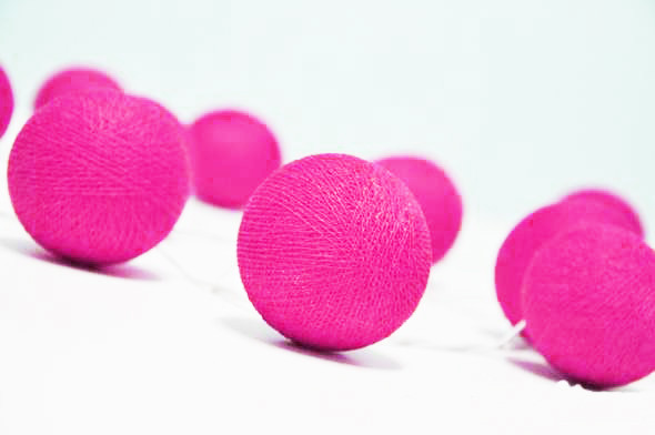 20 Ball HOT Pink 3m String Light Battery Box 5cm Cotton Ball Christmas Birthday Bbay Girl Special Occasion Decoration โ image 5