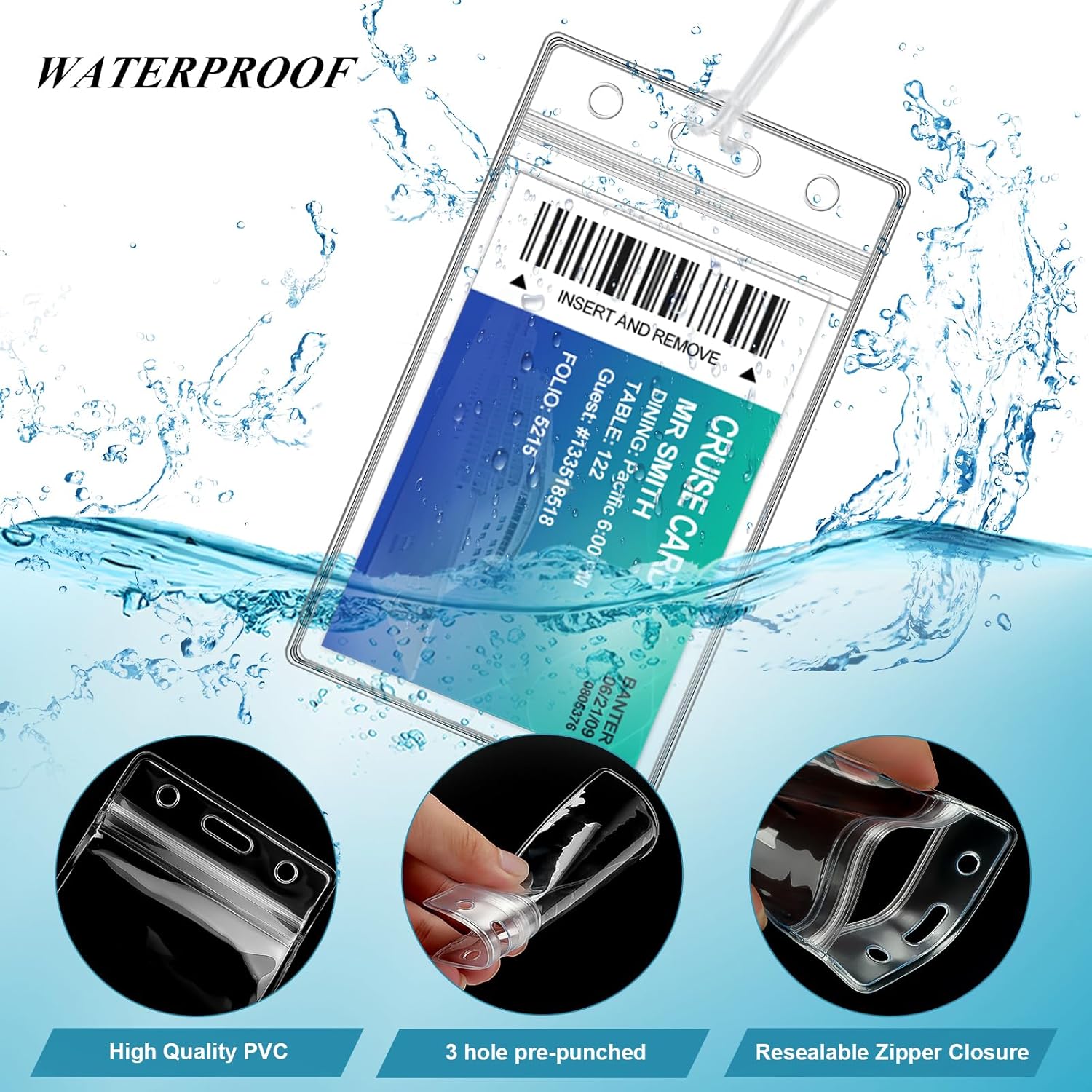 100 Pack Clear Plastic Luggage Bag Tag Holder Badge Label Tag Holder with 100 Pack Luggage Loops Straps for Office Business Travel Supplies โ image 4
