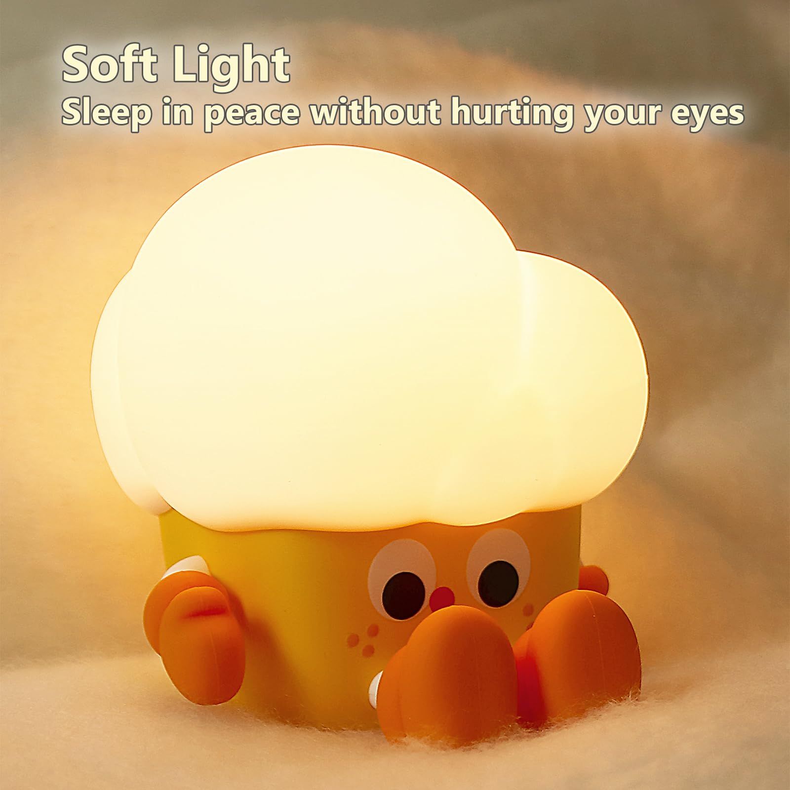 Silicone Nursery Night Light Baby Room Decor Desk Lamp Toys, Bedroom Decorations Gifts for Toddlers, Girls and Boys, Baby, (Popcorn) โ image 2