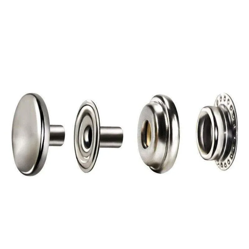 120PCS 15mm Stainless Steel Snap Fasteners Press Studs Cap Button Boat — image 6