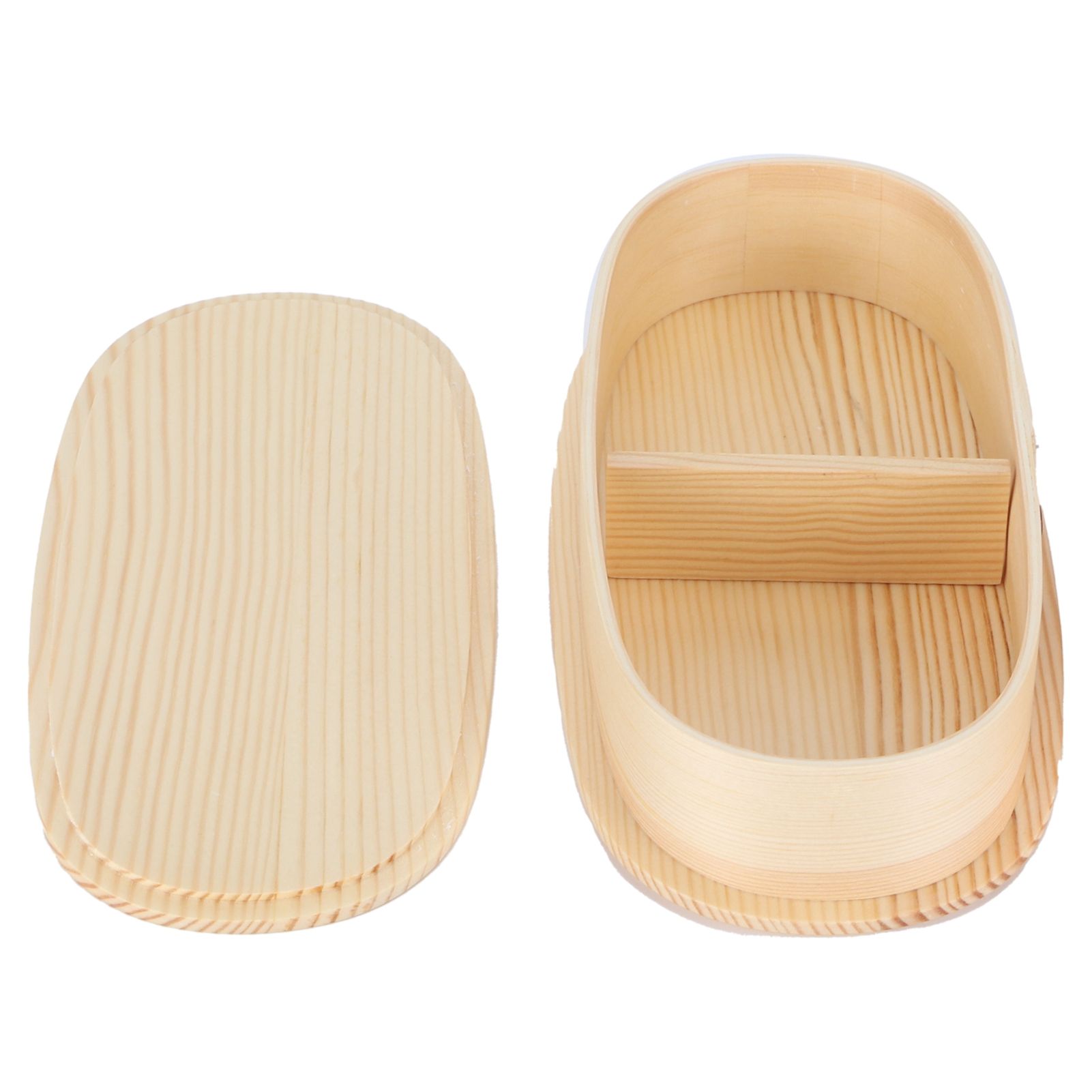 Lunch Box Set Japanese Style Wooden Food Storage Container for Students Workers 19x10x9.5cmWood Color — image 6