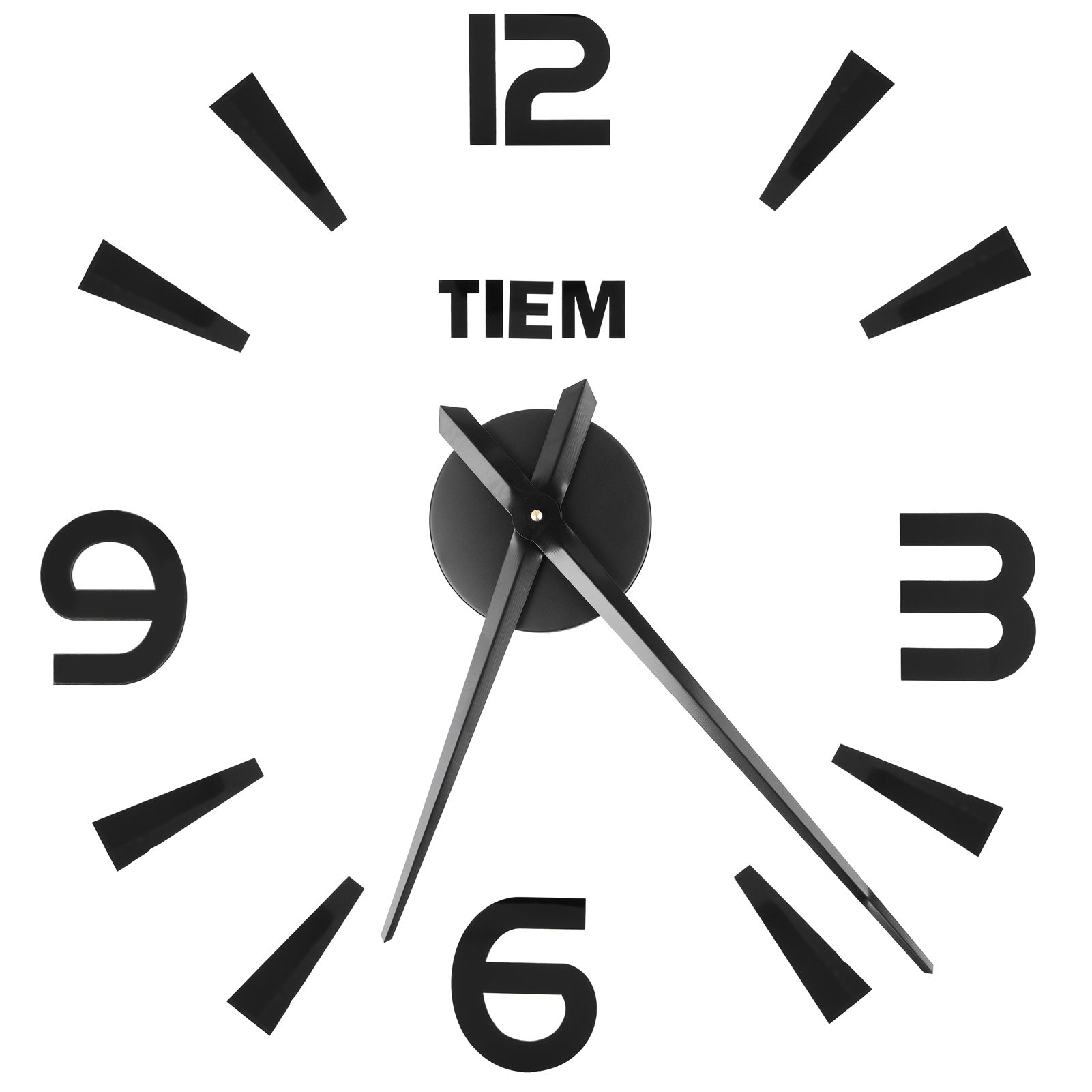 Frameless Wall Clock Sticker Mirror Surface Living Room Bedroom Office DIY DecorationBlack — image 2