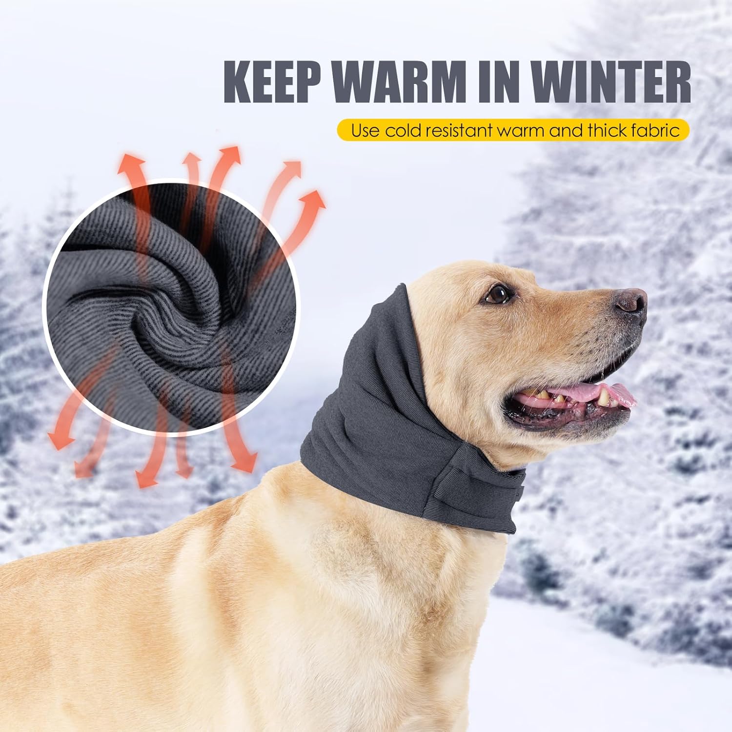 Dog Ear Muffs - 1 Piece - Dark Grey - Size M - Noise Reduction Dog Headband for Hearing Protection — image 5