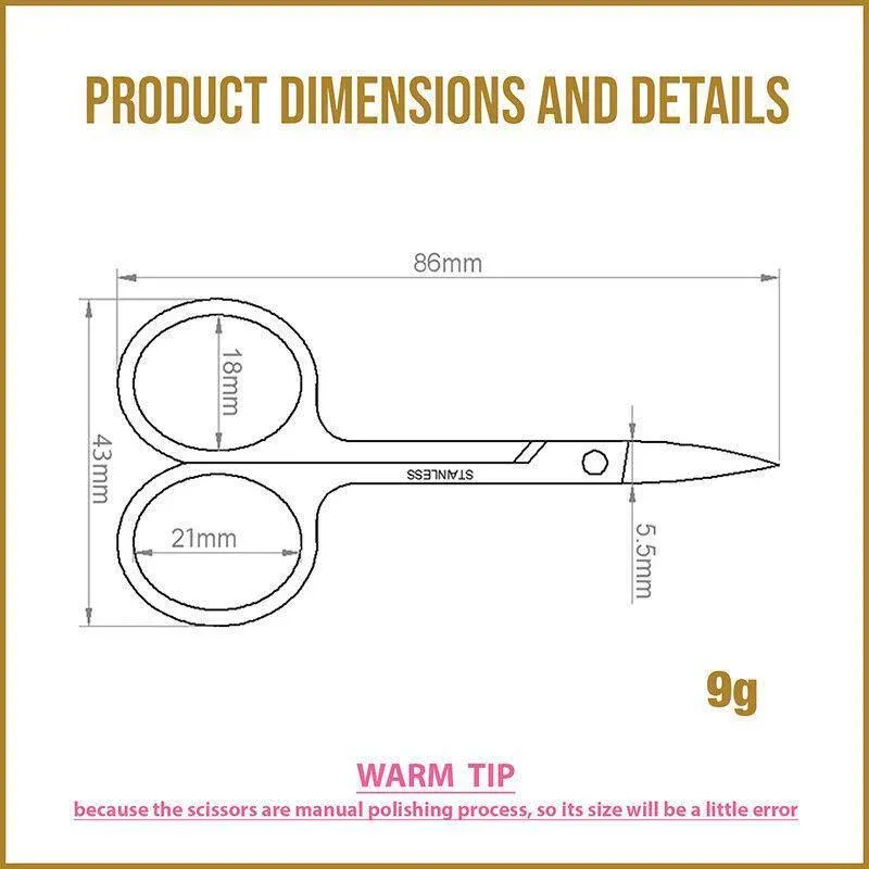 Eyebrow Trimming Scissors Eyelash Nose Hair Cutter Manicure Tweezers โ image 3