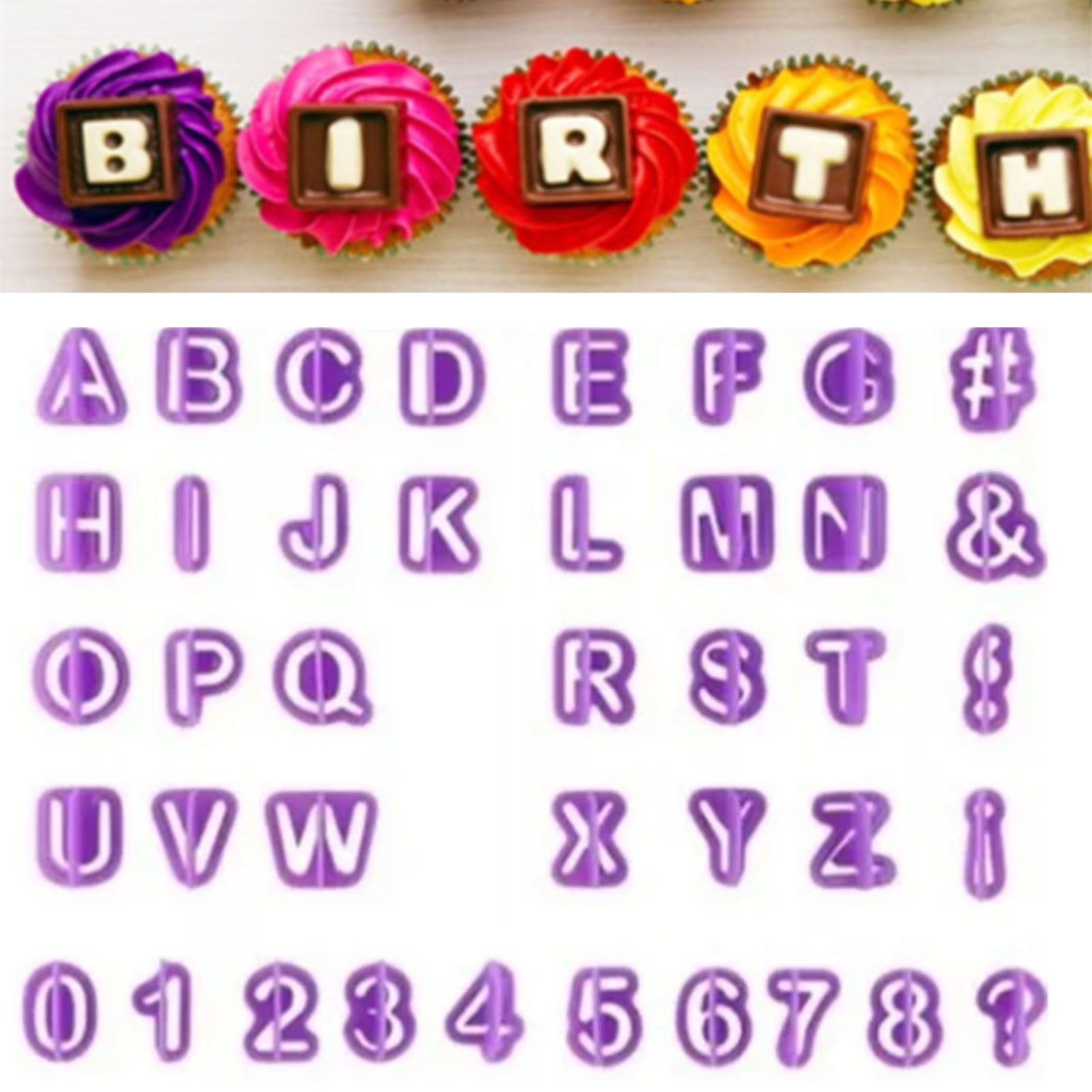 40pcs Numeral Alphabetic Cake Stencils Semiotic Food Grade Plastic Cake Topper Decorative Fillings for Home Baking โ image 5