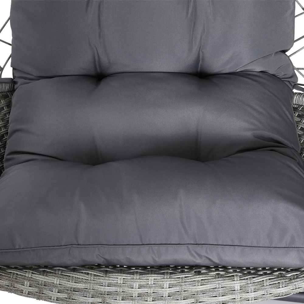 Gardeon Outdoor Egg Swing Chair Wicker Furniture Pod Stand Armrest Light Grey โ image 5