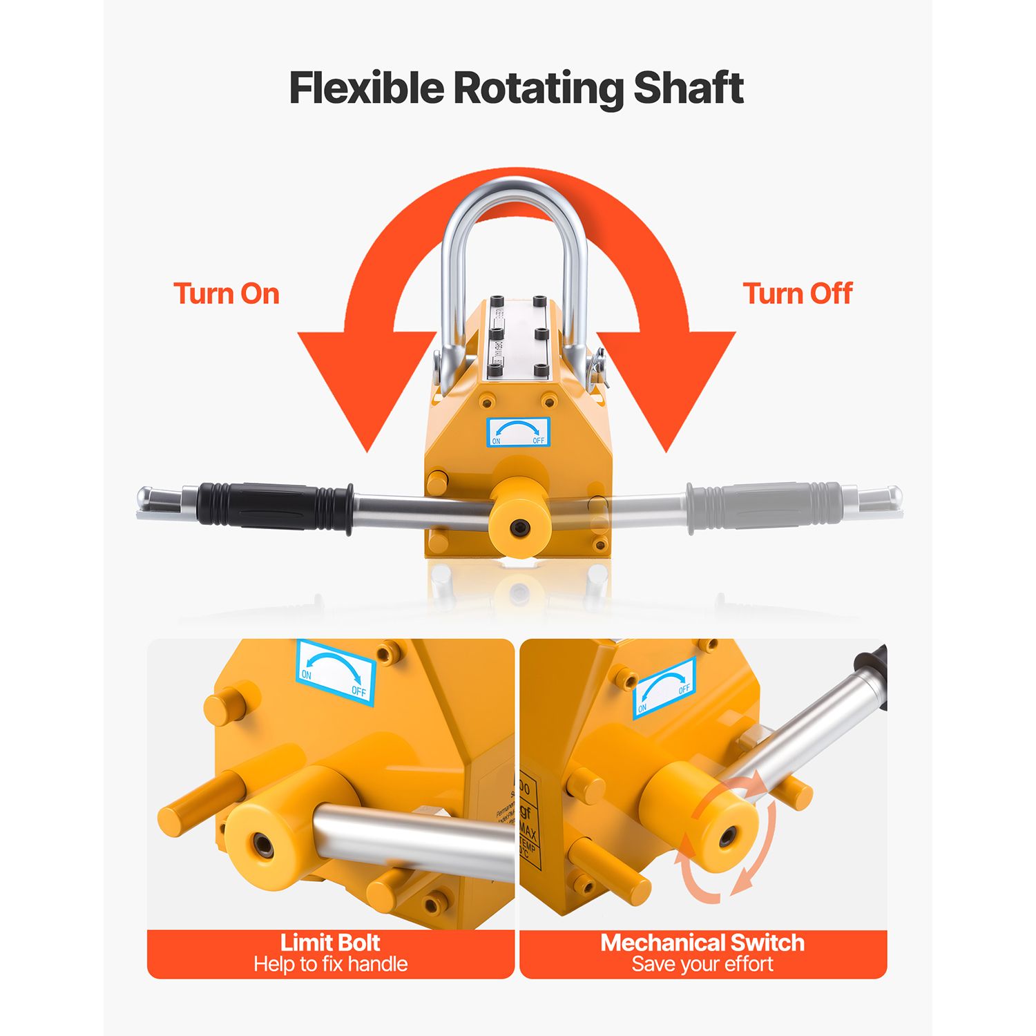 Permanent Magnetic Lifter, 600 kg Pulling Capacity, Heavy Duty N42 Neodymium Lifting Magnet with Release Handle and Steel Hook, Used in Shop Crane and Hoist — image 5