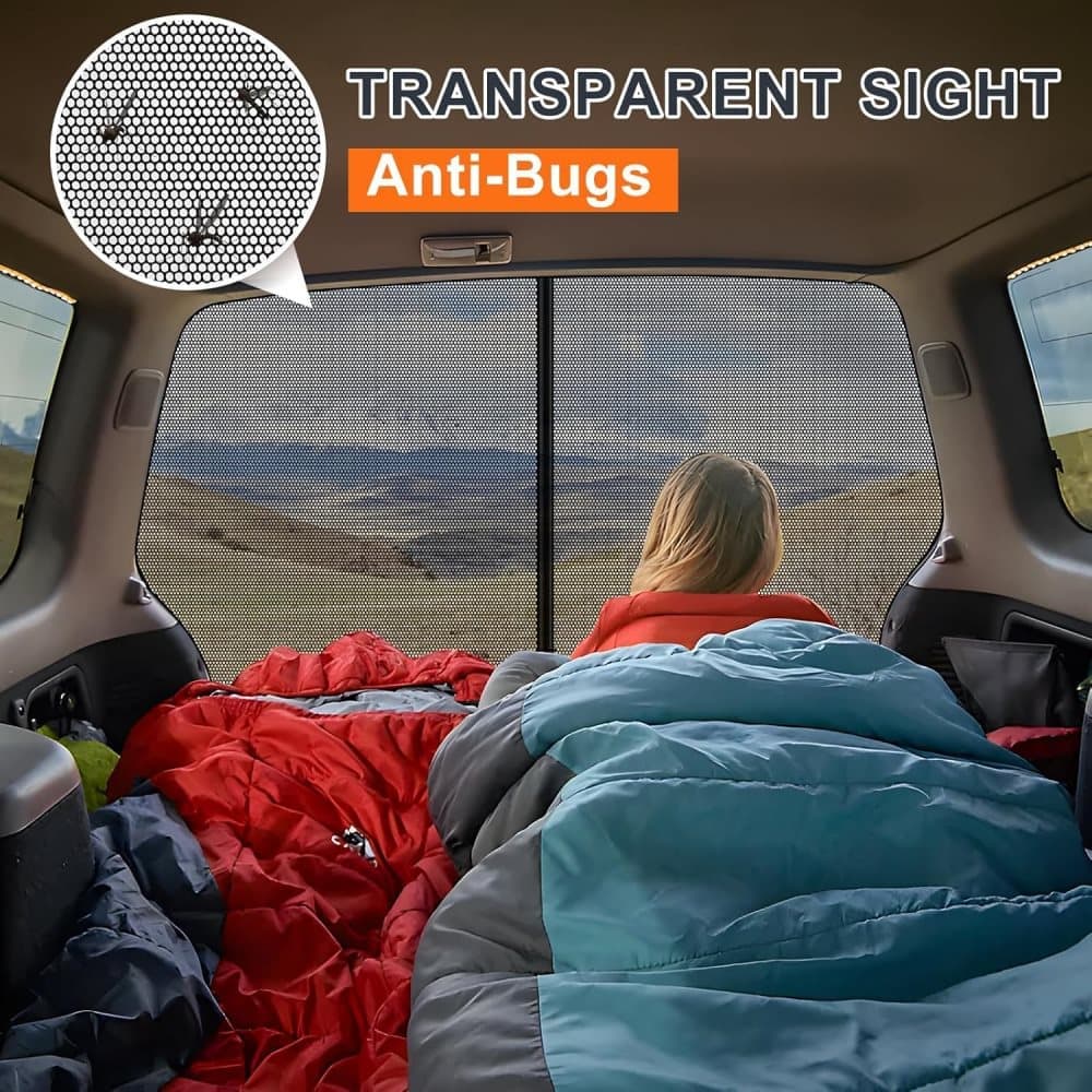 Magnetic car trunk mosquito net 165 × 165cm, compatible with most vehicles for ventilation and insect protection, ideal for camping and fishing — image 2