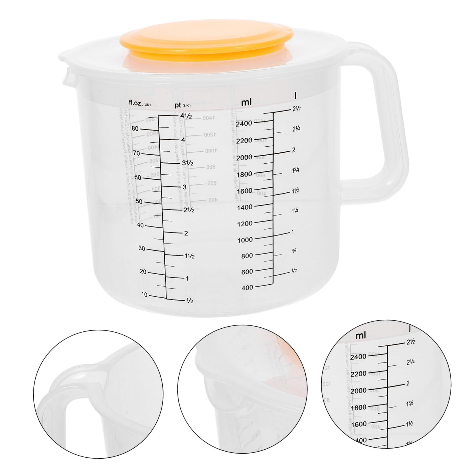 Baking Measuring Cup Mixing Bowl with Scale Salad Bowl with Lid Measuring Cup Baking Tool ( White ) Graduated Mixing Bowl โ image 3