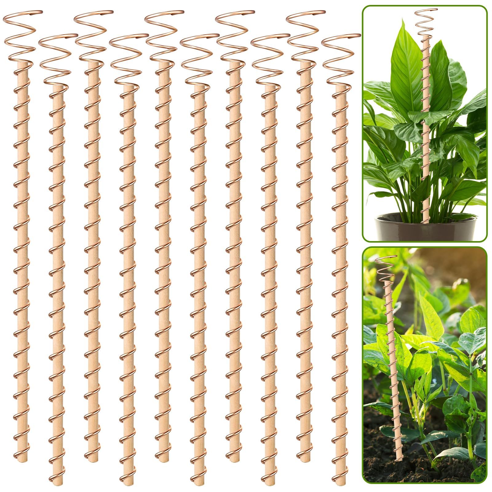 10pcs Electroculture Plant Stakes,11.5'' Copper Coil Antennas Garden Stakes Electronic Planting for Outdoor Indoor for Growing