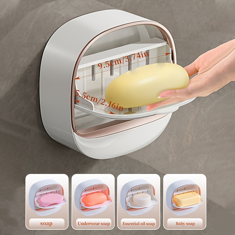 No-Drill High-End Drain Household Soap Holder, Waterproof ABS Soap Dish Organizer, Suitable for Bathrooms and Shower Rooms, Bathroom Accessory, Ideal Choice — image 6