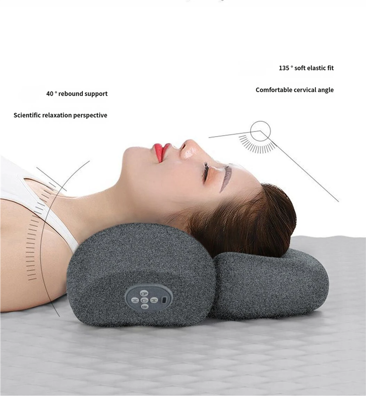 USB-Powered Memory Foam Neck Pillow, Electric Cervical Neck Massage Pillow with 15-Minute Timer - Ergonomic Contoured Sleep Aid Cushion — image 3