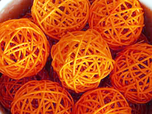 1 Set of Orange 5cm Rattan Cane 20 Ball Battery Powered 3m String Lights Christmas Gift Home Wedding Party Bedroom Decoration Table Centrepiece โ image 4