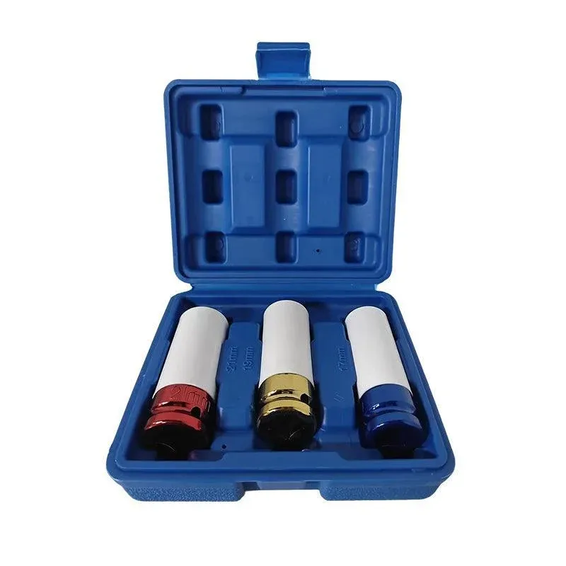 3PCS Deep Impact Nut Socket Set 17mm 19mm 21mm for Alloy Wheels β image 2
