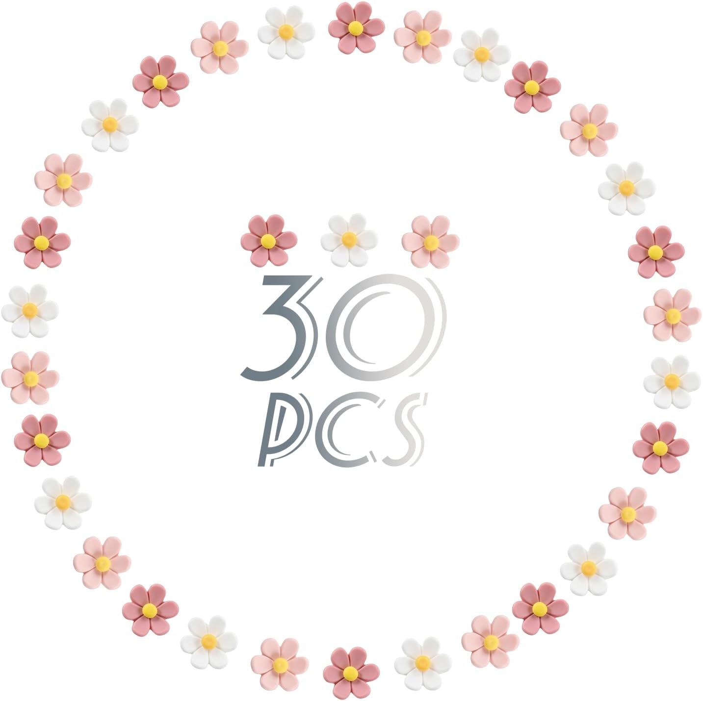 30 Pcs Flowers Push Pins Decorative Thumb Tacks in 3 Colors Cute Office Decor for Women Cork Board Bulletin Board, Photos Wall Maps and Other Offices Schools โ image 5