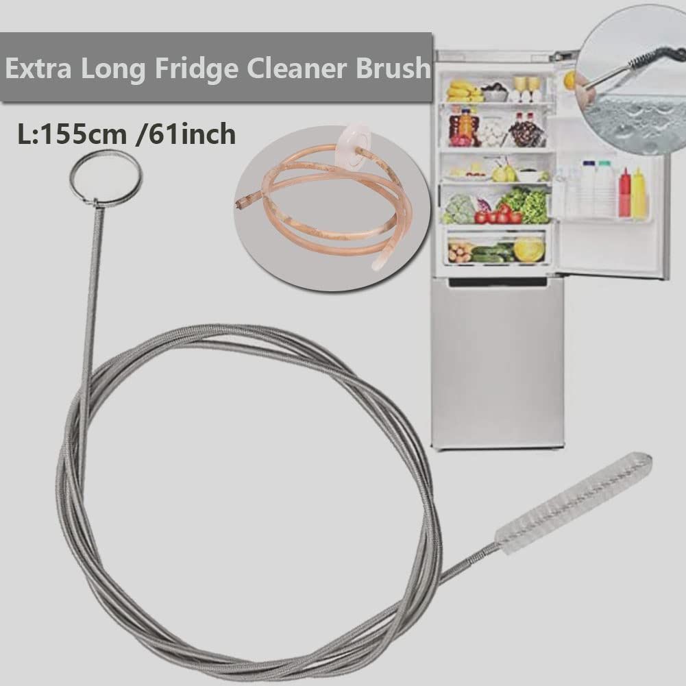2 pcs Extra Long Pipe Tube Cleaner Fridge Drain Pipe Dredging Tool Flexible Drain Brush Skinny Tube Spiral Cleaning Brush — image 3