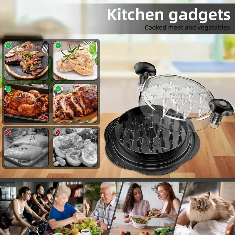 Multi-functional chicken breast shredder; minced meat separator; meat grinder; baby food tool with transparent lid; chicken shredding device — image 3