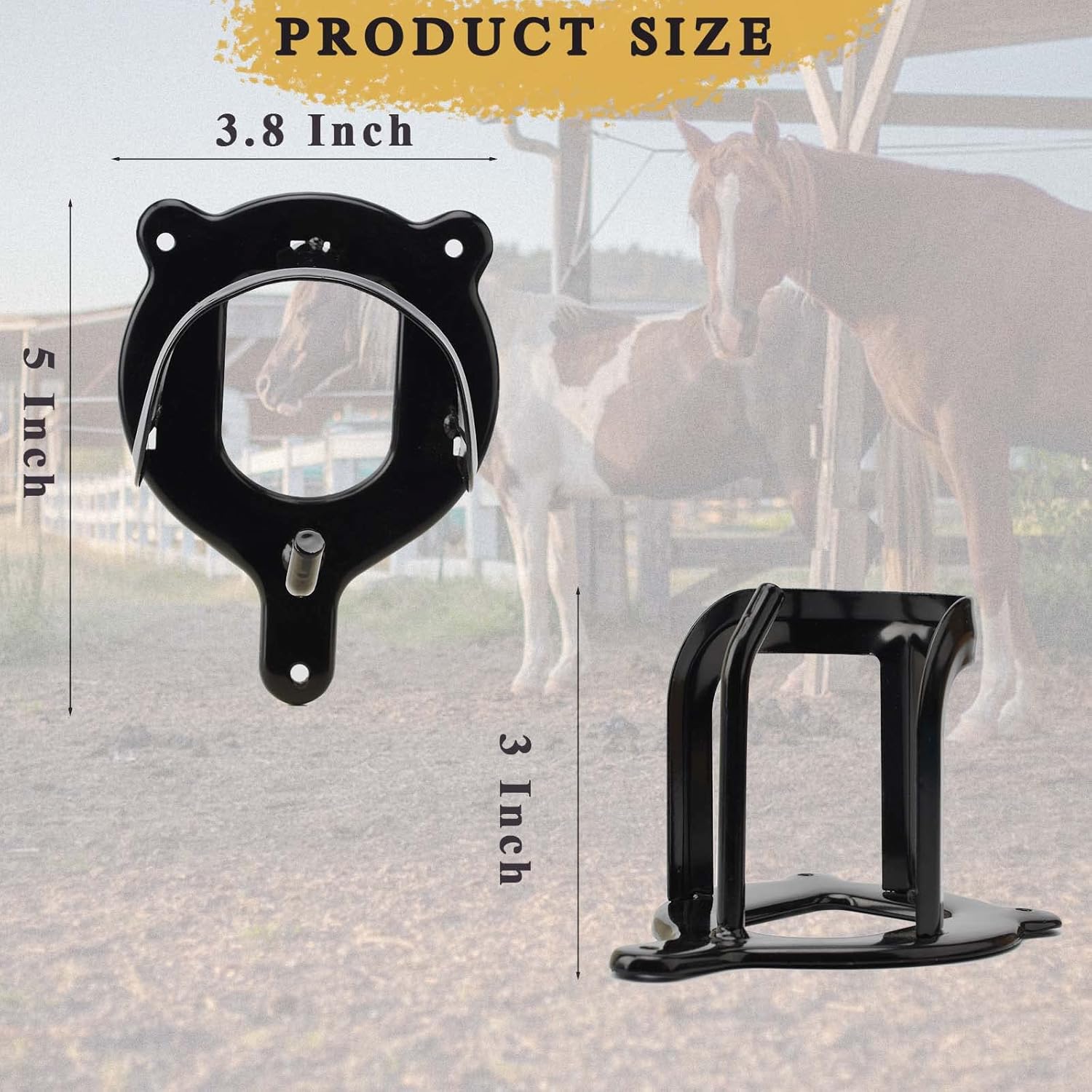6 Counts Horse Bridle Rack Bracket Hooks Metal Halter Hanger with Tubes and Screws for Barn Supplies, Black โ image 3