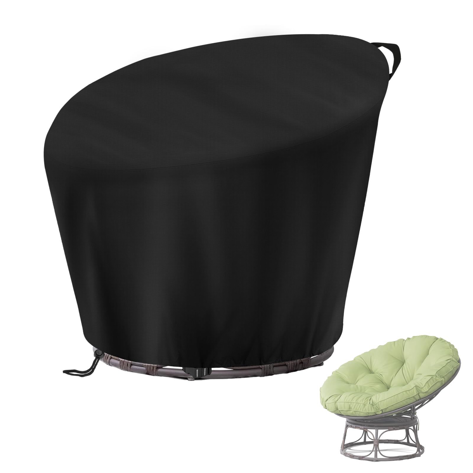 Chair Cover, Waterproof Cover for Outdoor Patio Chair Cover Heavy Duty Cover Waterproof and UV resistant chair cover(black 420D:132*51*89cm) — image 3