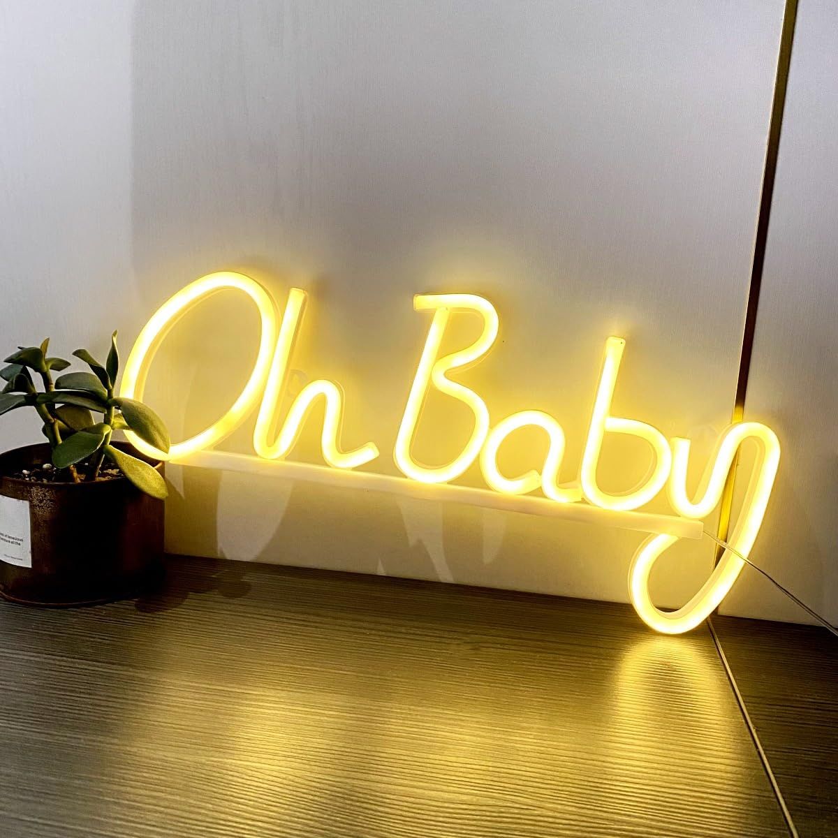 Neon Light Oh Baby Warm White Neon Sign for Wall Decor Neon Lights Sign Oh Baby Word LED Neon for Nursery Bedroom Game — image 2