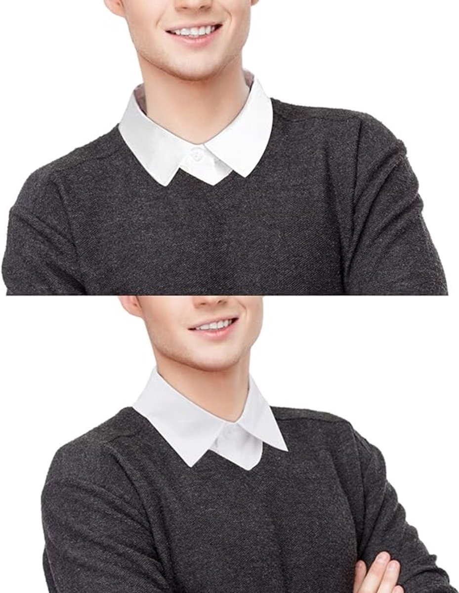 Set of 2 Women's Shirt Collars - Detachable Pointed Collar Basic - Collars for Women - Detachable Women's Collars to Wear Undergarments - Shirt Collar - Faux — image 4