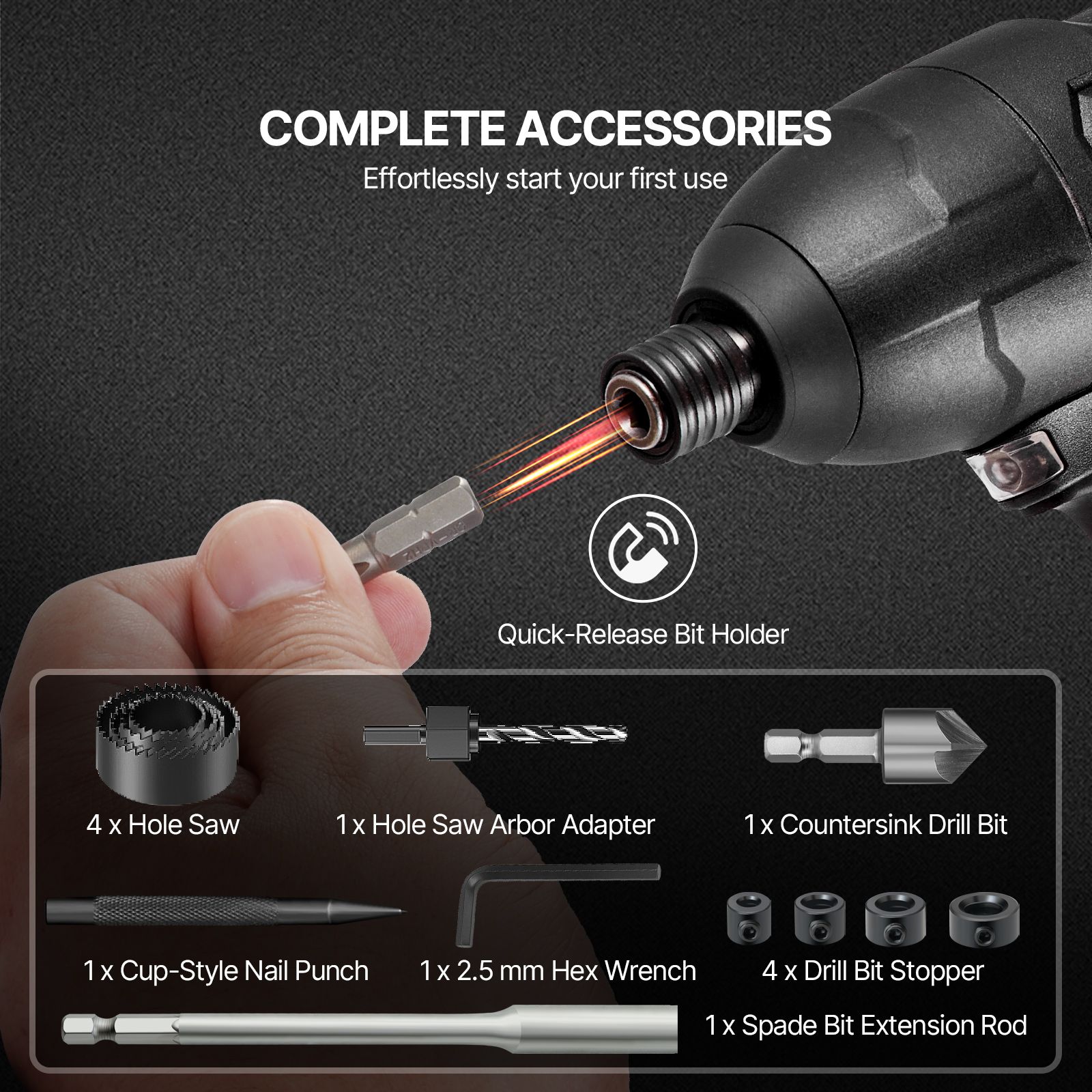 Drill Bit Set, 246 Pieces Drill and Driver Bit Set, Screwdriver Bit Set Suitable for Wood Metal Cement Drilling and Screw Driving, Drill Bit Sets Combo Kit โ image 6
