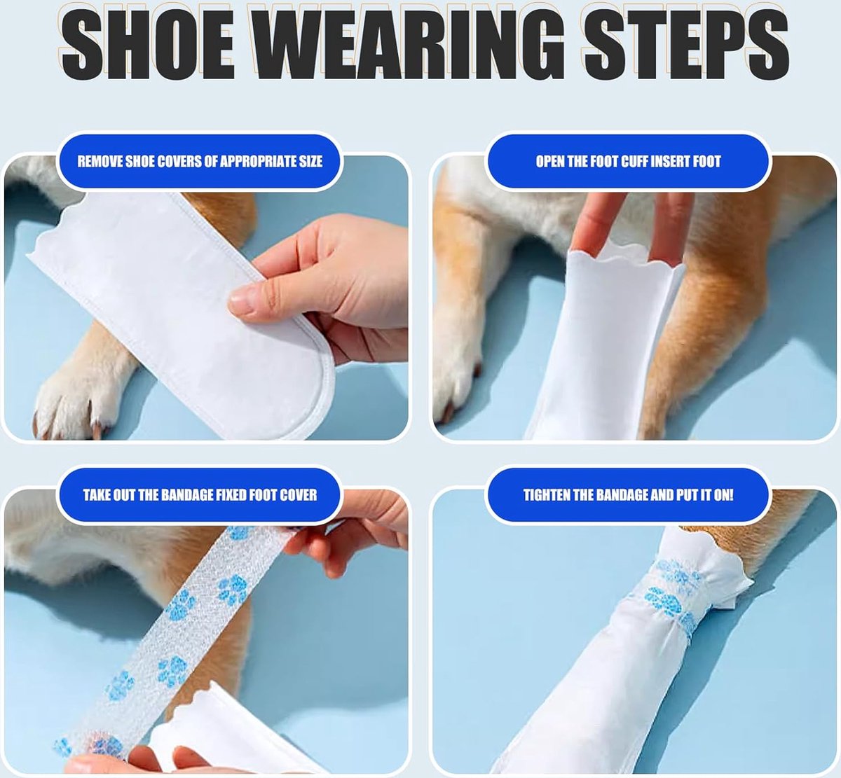 Dog Socks - 40 Pieces - Disposable Pet Socks - Waterproof - Non-Slip Dog Socks - Dog Shoes Paw Protector Socks for Dogs - Velcro Closure - Breathable — image 3