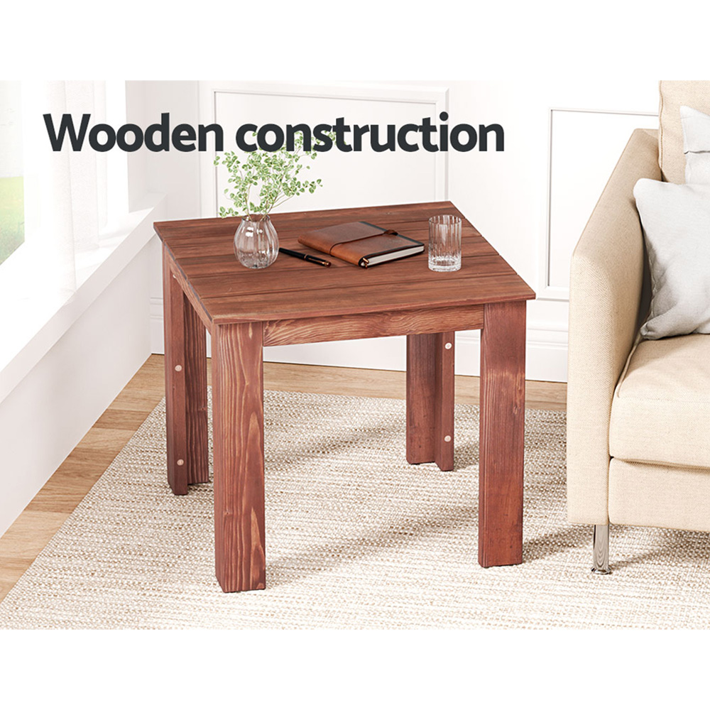 Gardeon Coffee Side Table Wooden Desk Outdoor Furniture Camping Garden Brown — image 4