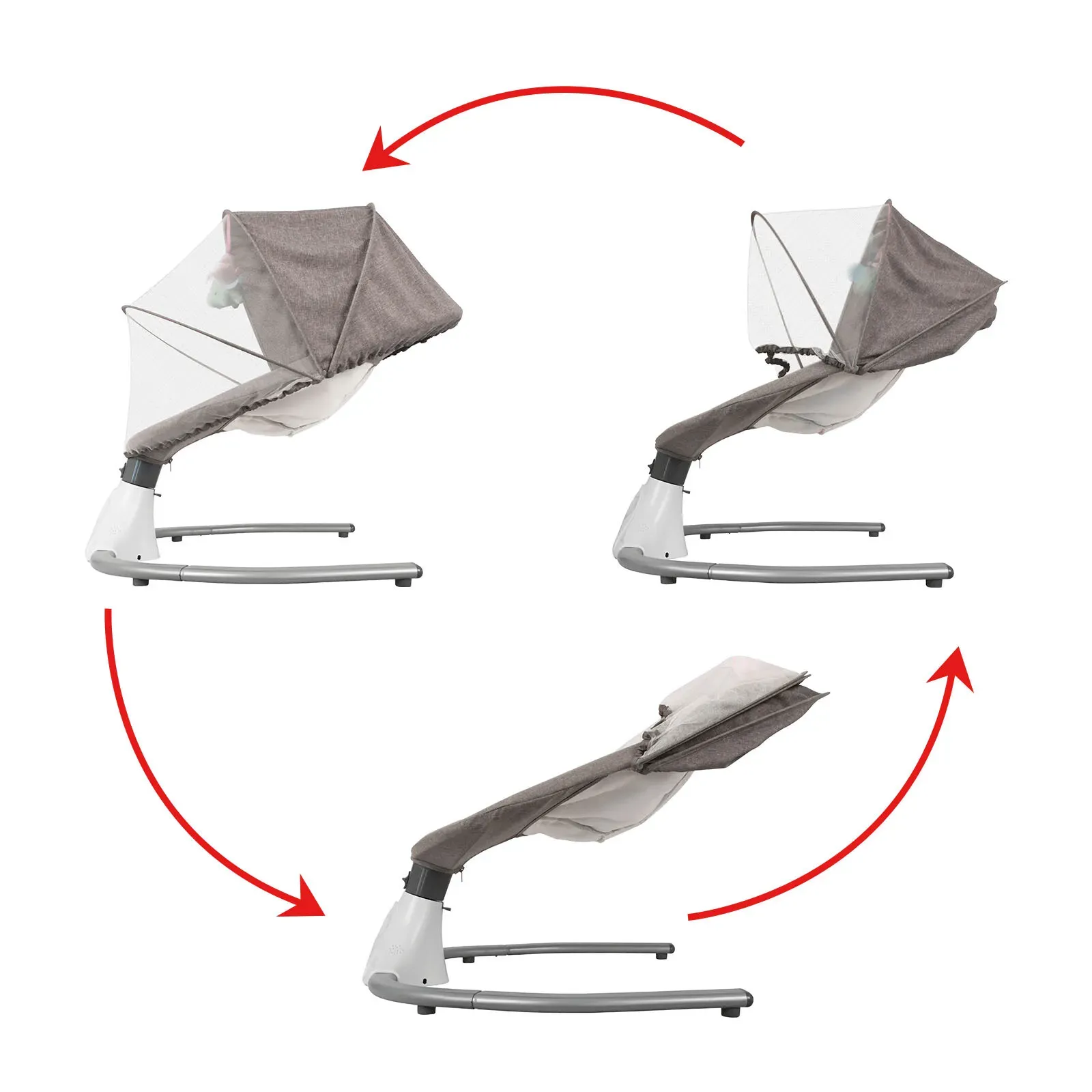 Electric Baby Bouncer Swing Chair Cradle Rocker Grey 65x70x53cm with Music Toys โ image 2