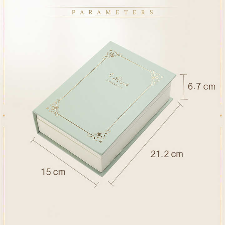 Light Green Creative PU Jewelry Storage Book - Magnetic Closure Organizer for Earrings, Rings, and Necklaces(The Jewelry is a prop for the photo — image 2