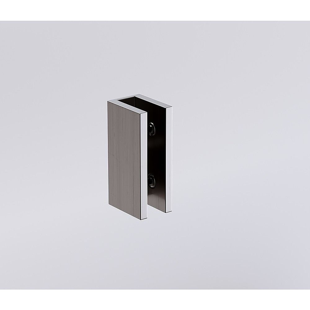 90cm Frameless Wall-to-Wall Shower Screen with Gunmetal U-Brackets and Floor U-Bracket, Brass Hinges & Square Double Pull Handle โ image 5