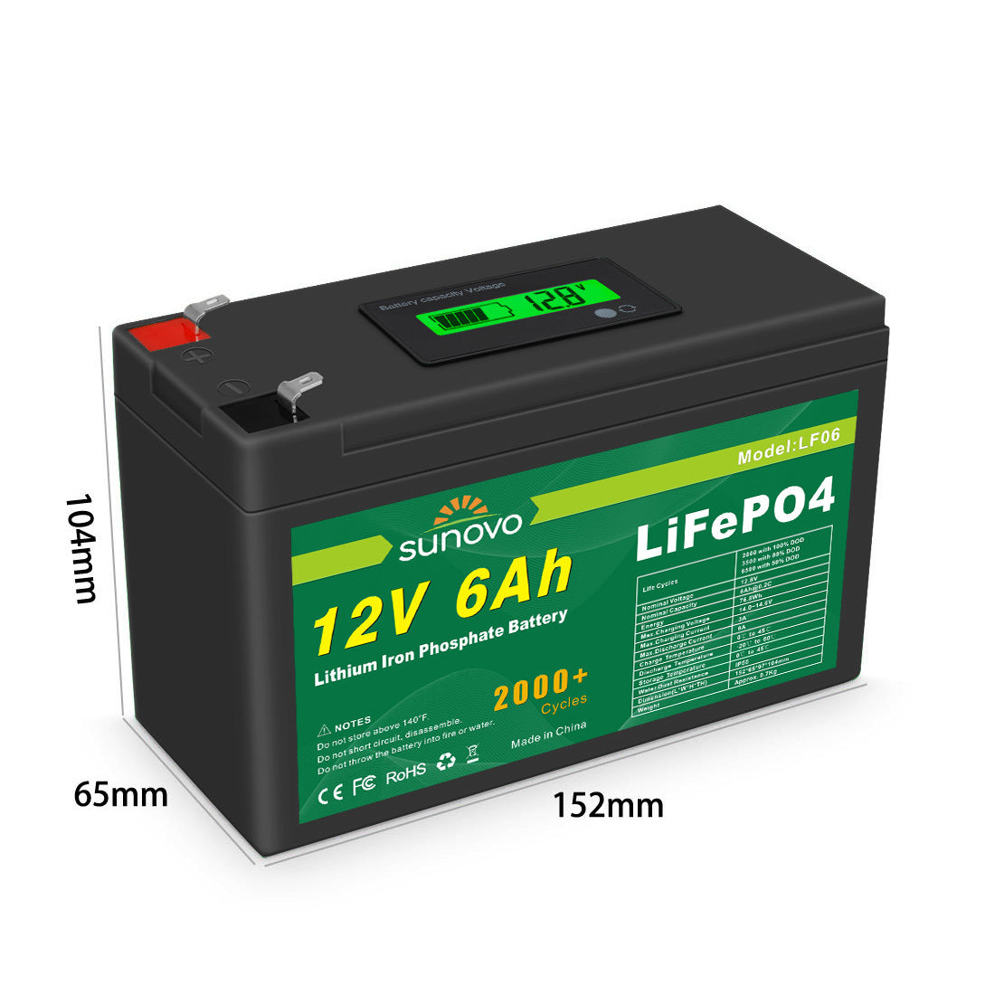 Samland 12V 6AH Deep Circle Lifepo4 Lithium Battery Rechargeable โ image 2