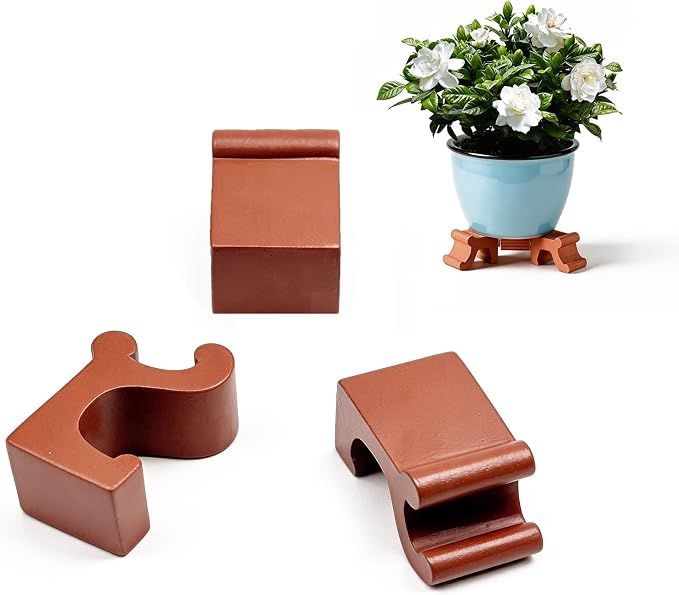 Plant Risers 3Pcs, 1.5 Inch Tall Durable Resin Plant Pot Feet for Outdoor & Indoor Planters, Frost Proof Flower Elevators for Garden, Lawn, Patio