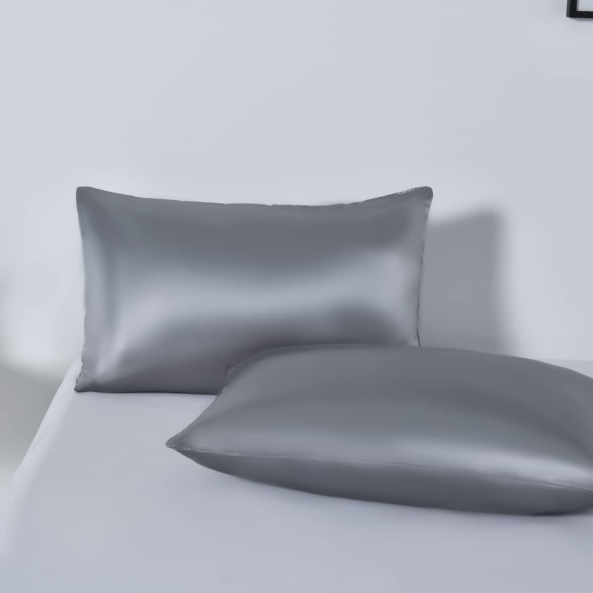 Satin Quilt cover Set Hotel 3 Pieces Quilt cover with Pillowcase, Art Silk Bedding Set-Luxury Soft Silky pillowcase for Hair and Skin, Similar to Silk — image 4