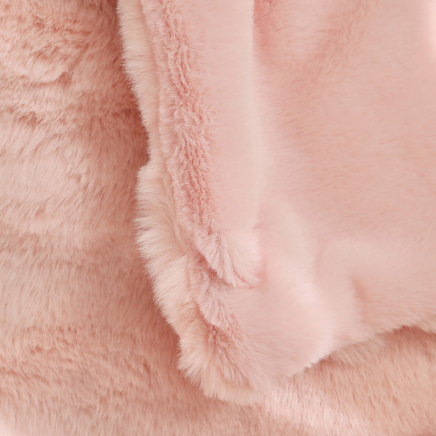 Pink Luxury Tuscany Fleece Rabbit Fur Bubble Blanket (200 x 230 CM) - Double-Sided Thickened Soft Plush Bedding & Extra Large Bed Blanket — image 4