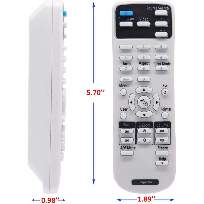 Epson Projector Remote Control Compatible with EB S02 S02H S11 S110 S11H S12 W01 W02 W12 X02 X11 X11H X12 X14 X15 420 425W 430 435W 470 475W 480 485 โ image 2
