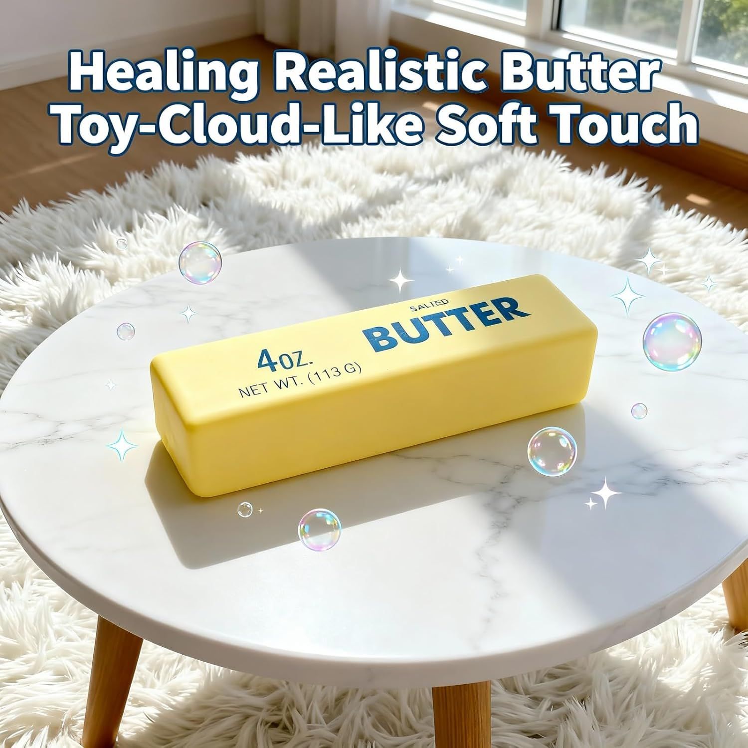 2 PCS Giant Butter Stick Squishy Toy for Office & School – Slow Rising Stress Reliever to Calm Anxiety (Yellow) — image 6