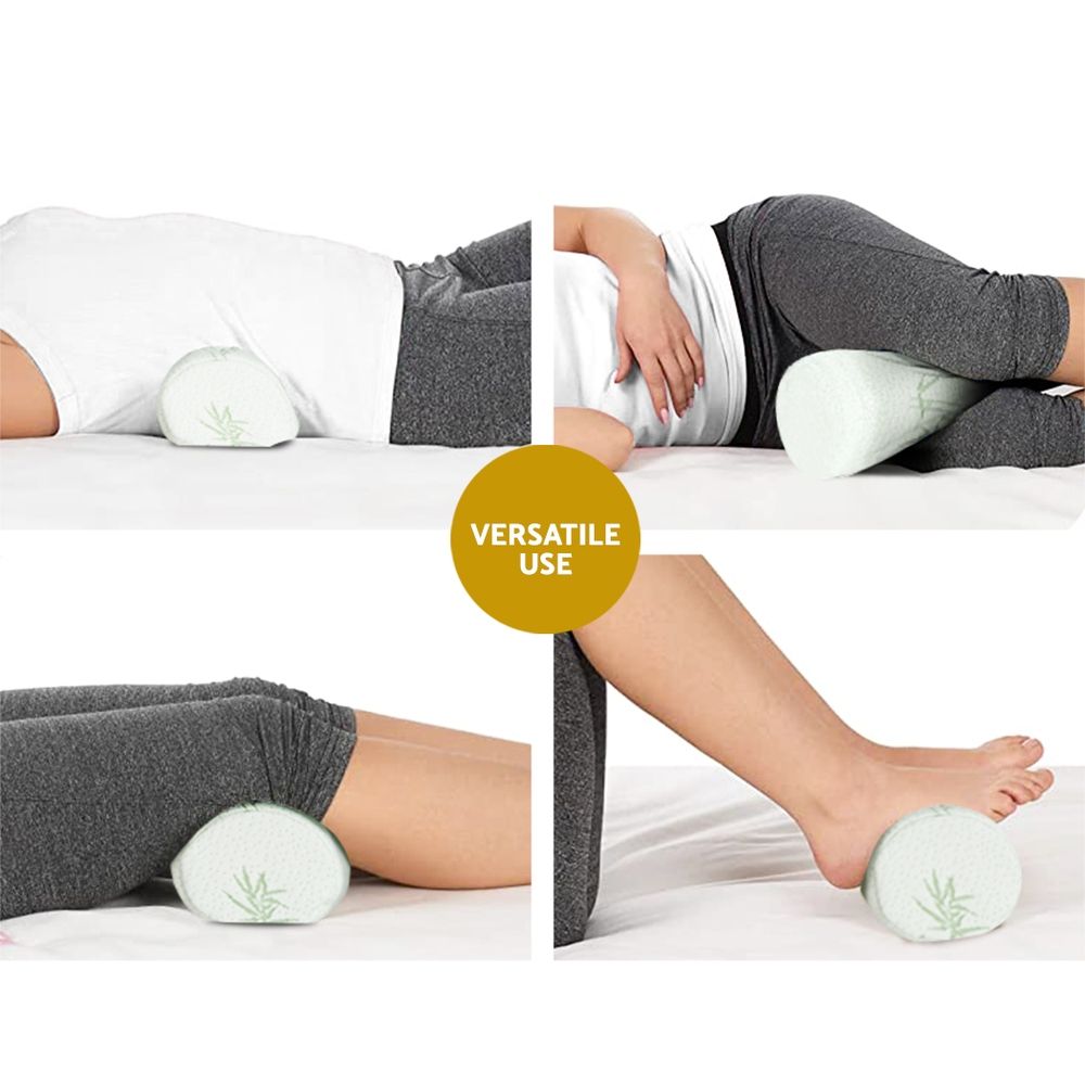Memory Foam Neck Roll Pillow with Bamboo Cover, Cervical Support Bolster Cushion โ image 6